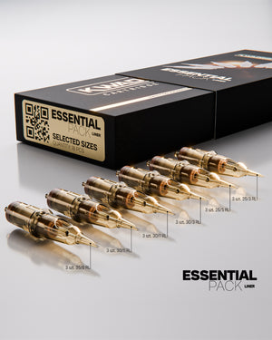 Kwadron Round Liner tattoo cartridges close up from Essential Pack