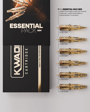 Kwadron soft edge magnum essential pack 18pcs tattoo cartridges size overview chart and needles lineup coz tattoo supplies