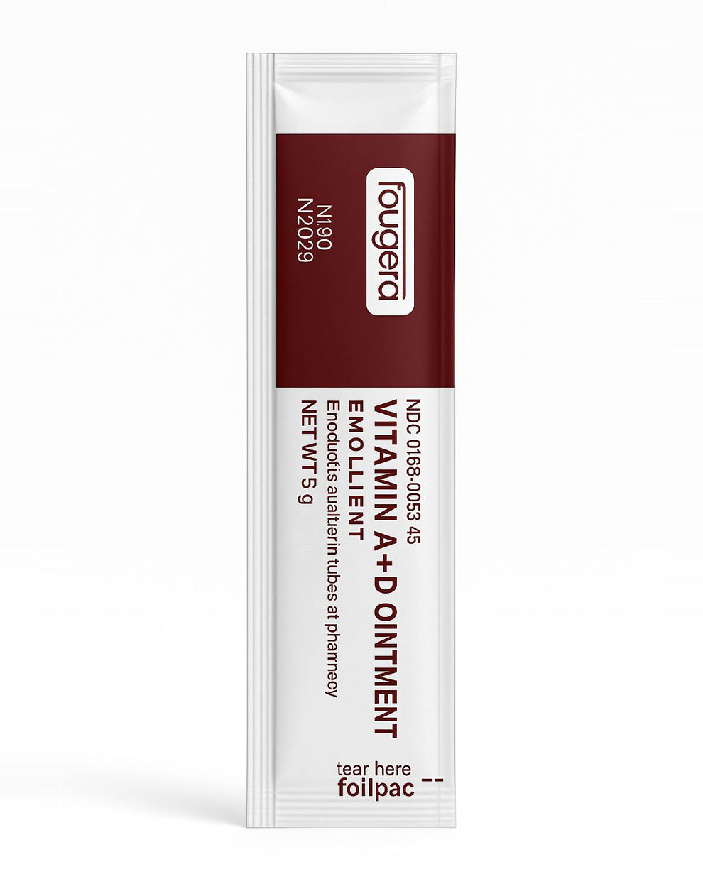 Single 5g packet of Vitamin A+D Tattoo Aftercare Ointment in foil packaging.