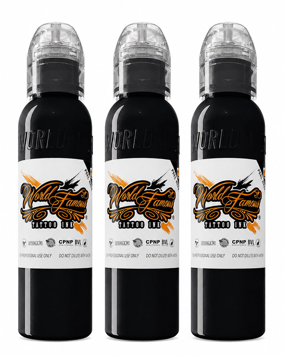 World Famous Greywash Tattoo Ink 3 Bottle Set 60ml 2oz professional greywash ink set for smooth shading soft gradients and black and grey tattoo work COZ Tattoo Supplies