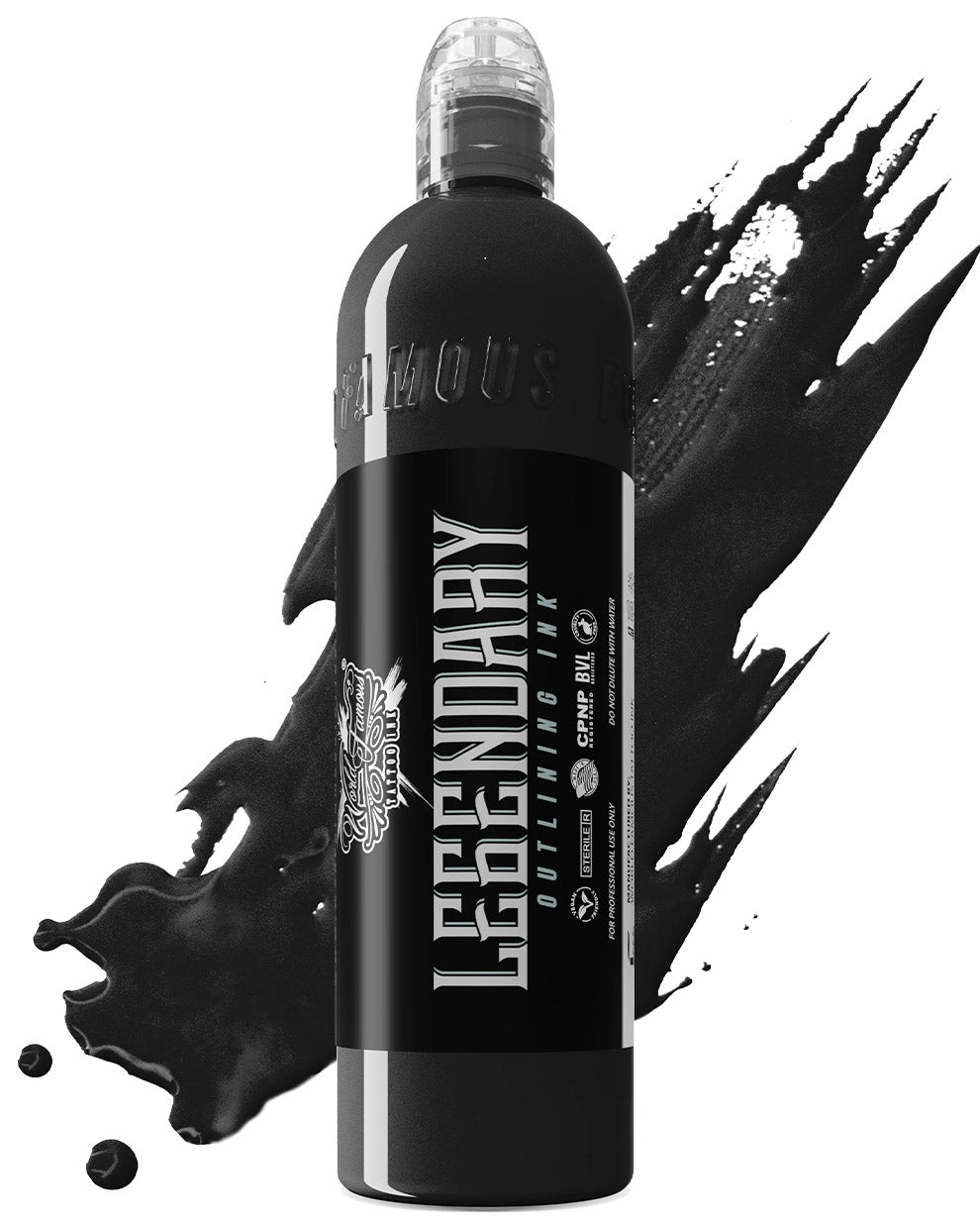 World Famous Legendary Outlining Black tattoo ink bottle 240ml 8oz high volume outlining black ink for studio use coz tattoo supplies