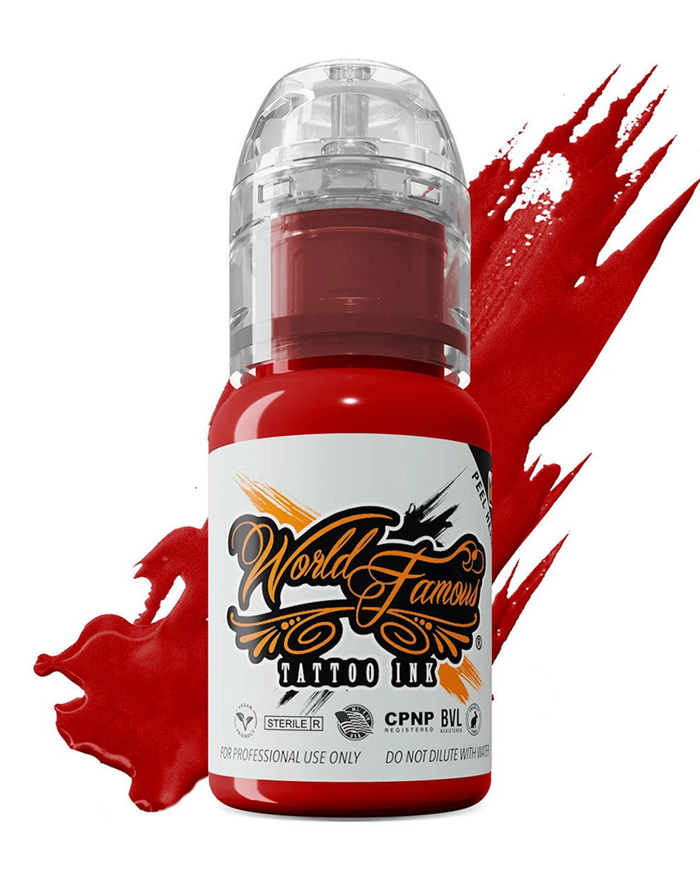 Bootle of World Famous Red Tattoo Ink Straight Red 15ml 1/2oz bottle professional tattoo ink red color coz tattoo supplies