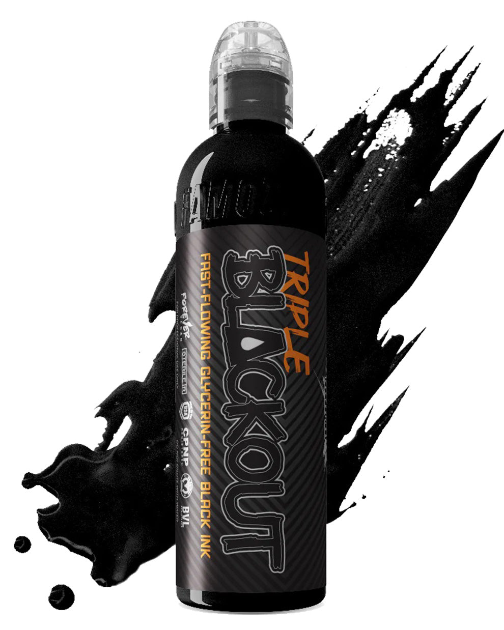 World Famous Triple Blackout tattoo ink bottle 120ml 4oz solid black ink for professional tattoo artists coz tattoo supplies
