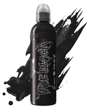World Famous Black Tattoo Ink True Black 120ml 4oz professional black tattoo ink for consistent flow bold lines and smooth shading COZ Tattoo Supplies