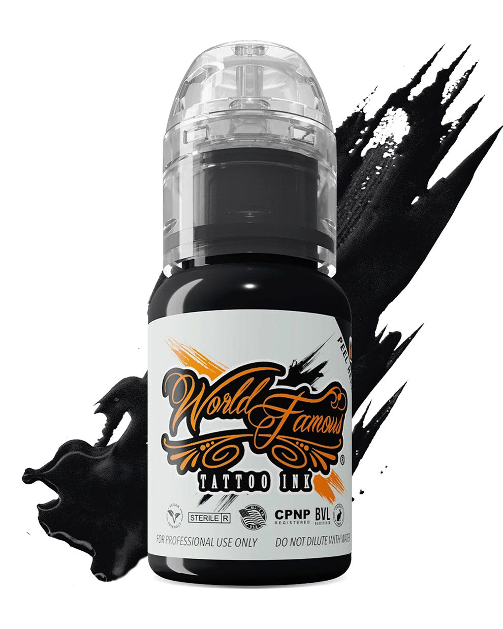 World Famous Black Tattoo Ink True Black 15ml 1/2oz professional black tattoo ink for lining shading and solid black work COZ Tattoo Supplies